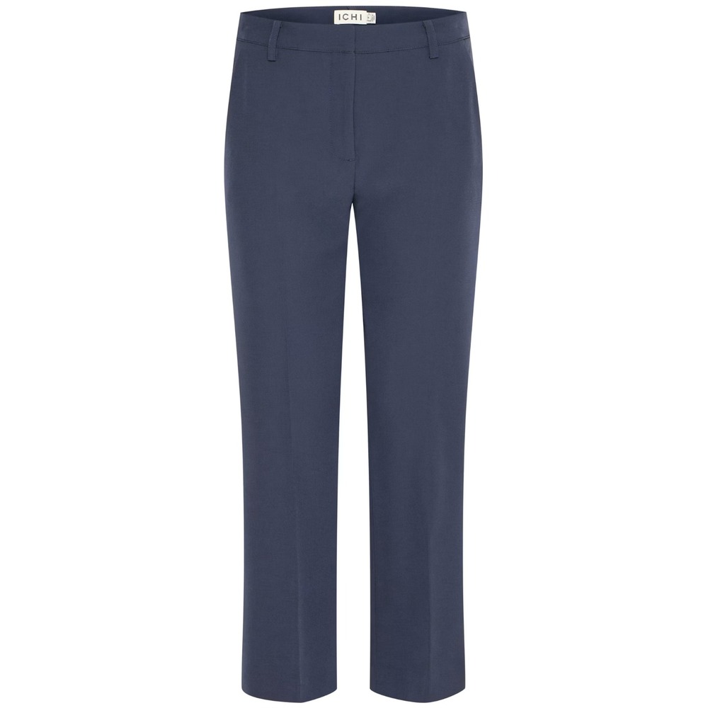 ICHI Navy Tapered‎ Work Pants Women's 8 Stretch Trouser Chic Office Minimalist